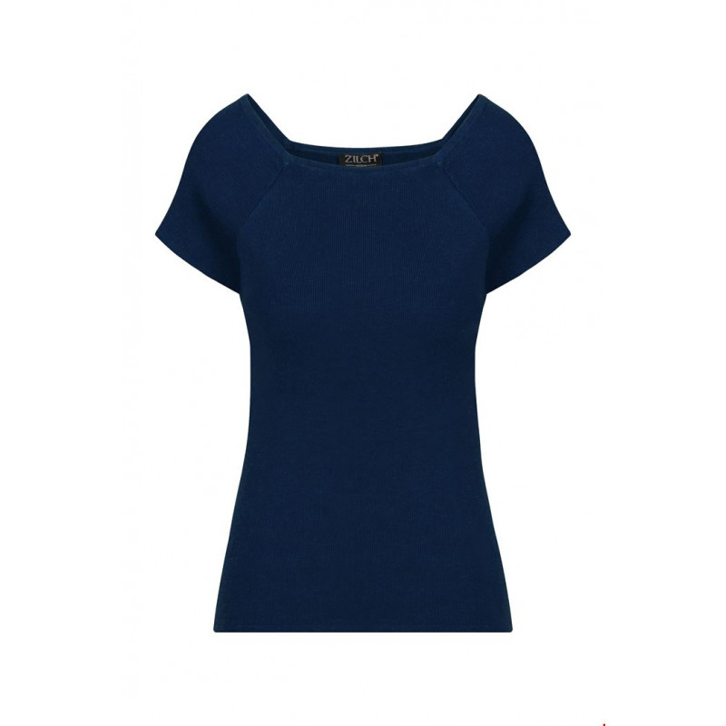Top Short sleeve navy Bamboe