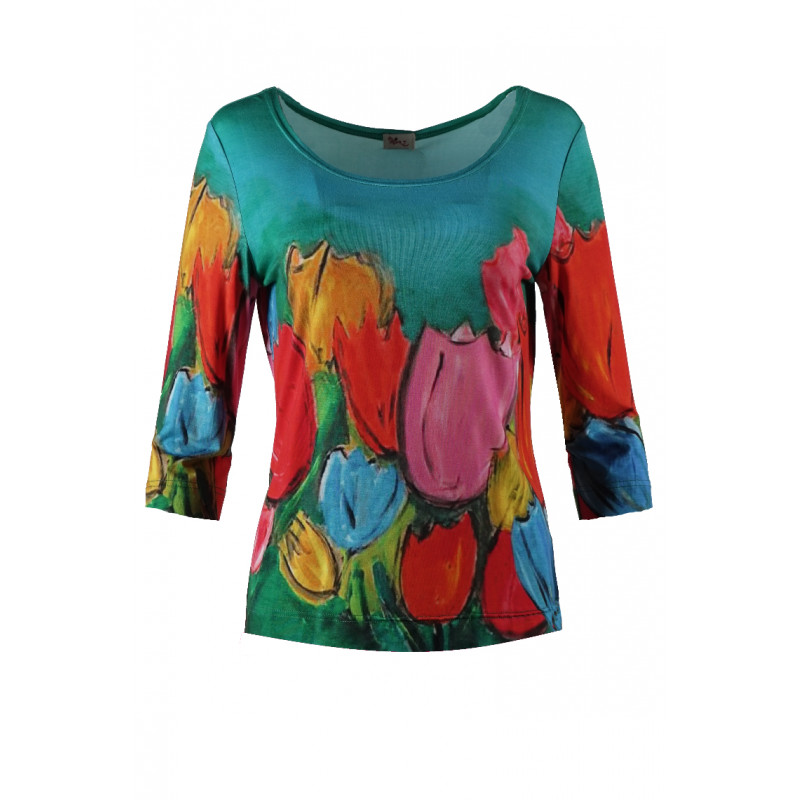 Basic shirt 3/4 sleeve tulp